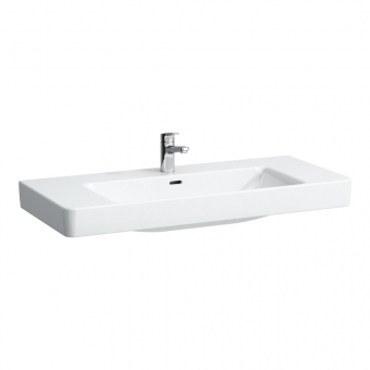 Praustuvas Laufen PRO S 1050x465x95 mm, šlifuota apačia, su 1 anga maišytuvui viduryje, spalva - balta LCC (LAUFEN Clean Coat) 
